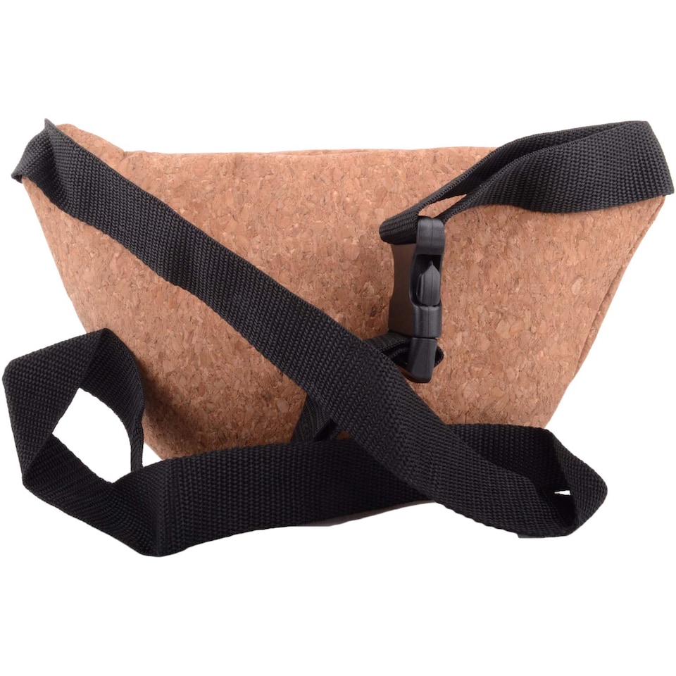 image 1 of Lorenz Womens Travel / Holiday Cork Waist Bag / Bumbag with Floral Design | Brown | Metallic Flowers