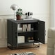 image 2 of HOMCOM Modern Storage Cupboard with Adjustable Shelf and 2 Doors, Grey Black