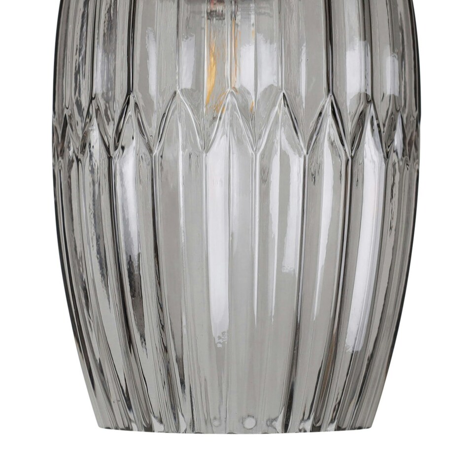 image 1 of Set of 2 Facet - Chrome with Smoke Faceted Glass Pendant Shades Clear | Chrome