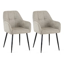 SONARA Dining Chair Set of 2, Water-Repellent Plush Chenille Upholstered for Dining Room | Brown