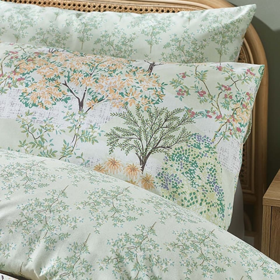 image 1 of Catherine Lansfield Forest Blossom King Duvet Set Green | Green | King