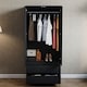 image 7 of Vida Designs Denver 2 Door 2 Drawer Wardrobe With Shelf & Clothes Rail, Black