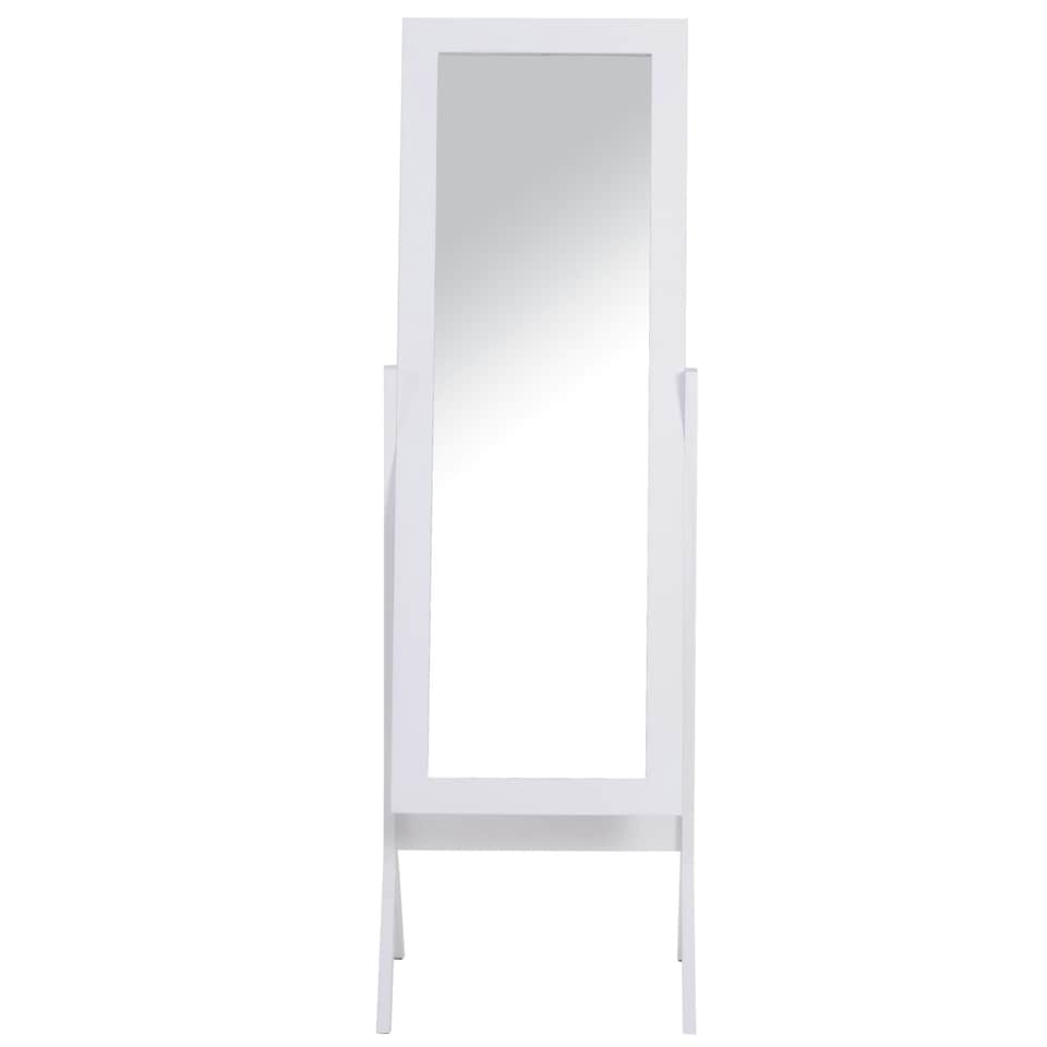 image 1 of HOMCOM Freestanding Dressing Mirror 148x47cm Adjustable Angle White Frame Home