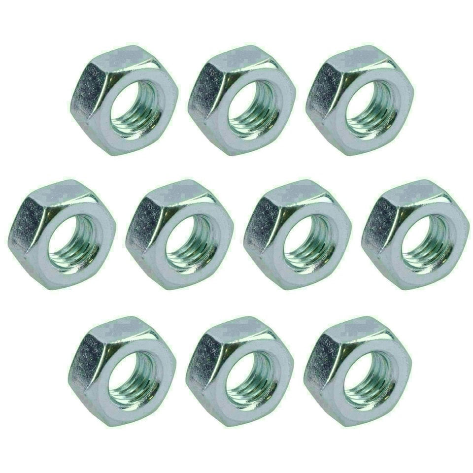 image 1 of M8 x 1.25mm Hex Full Nut Fastener Hexagonal Metric Nuts Grade 8 Zinc Plated 10pk