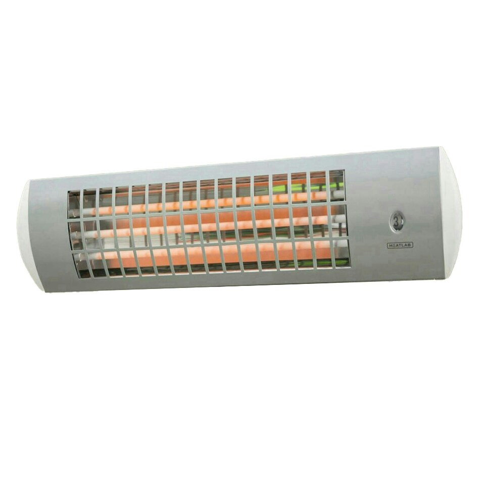 image 1 of Wall Mounted Quartz Bulb Electric Tube Heater w/ 3 Power Settings 1.8kW IPX4