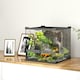 image 2 of PawHut 24L Glass Terrarium, Reptile Vivarium with Stone Background, Black
