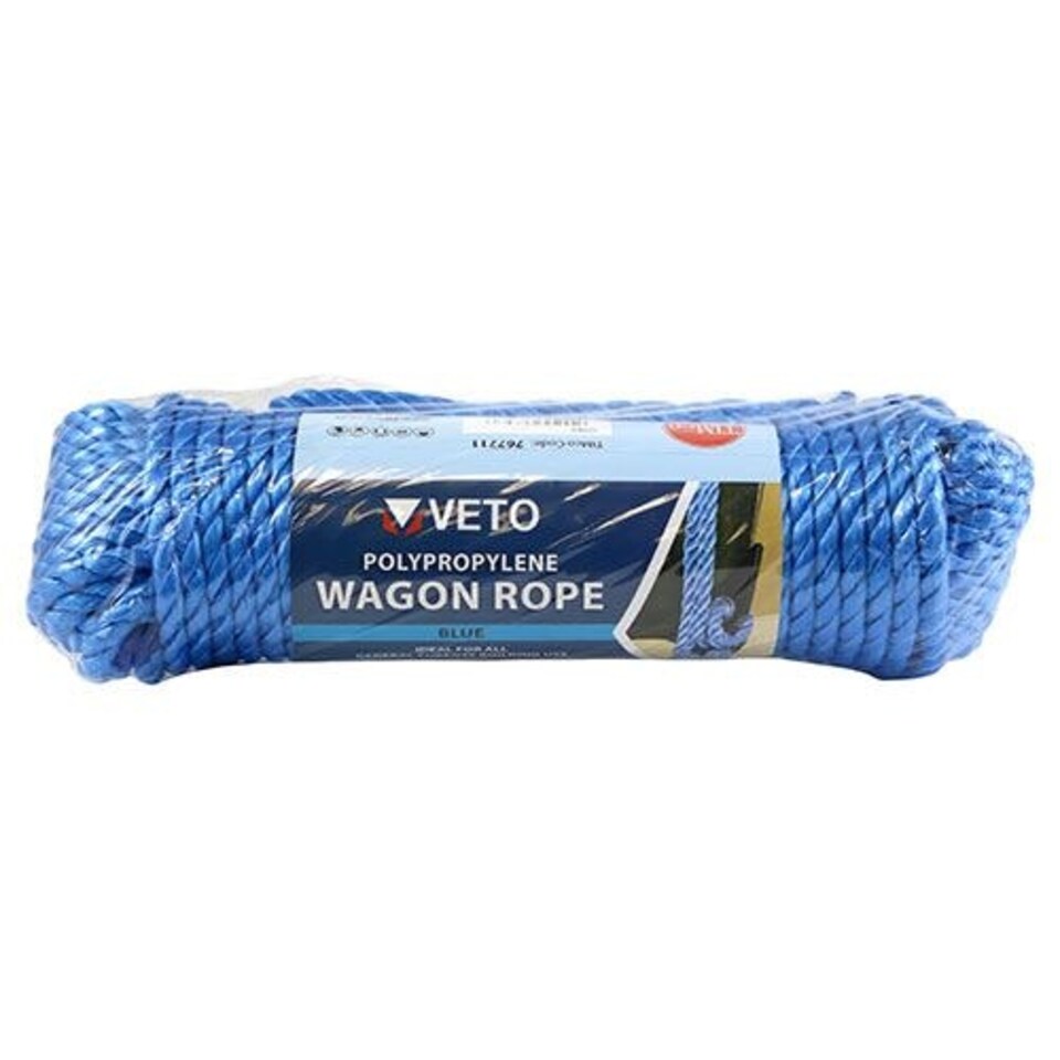 Timco - Wagon Rope - Blue Polypropylene (Size 9mm x 27m - 1 Each) Blue