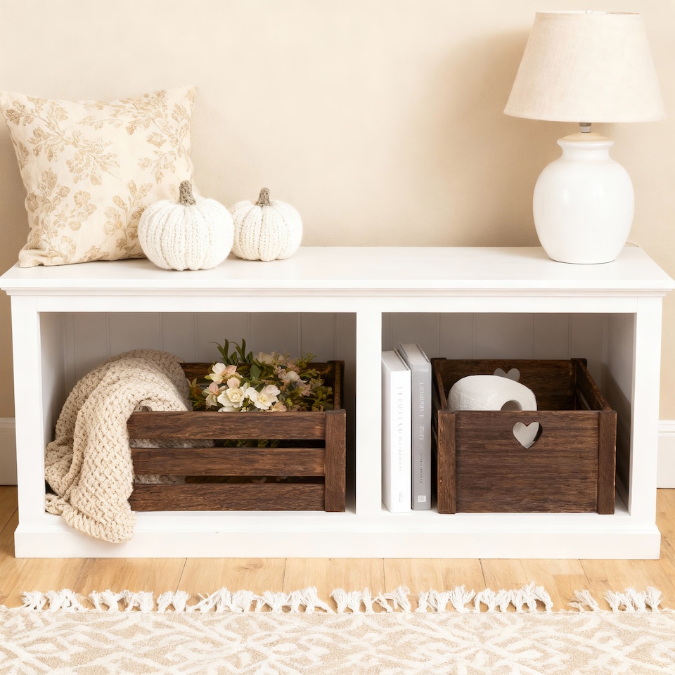 image 1 of Wickerfield Brown Lovely Wooden Crate Storage Box