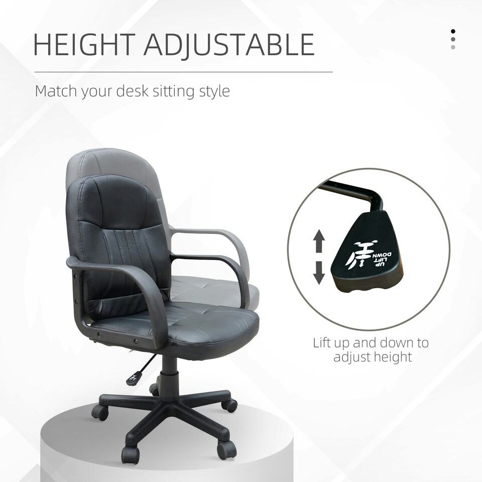 image 1 of Homcom PU Leather Executive Swivel Chair - Black