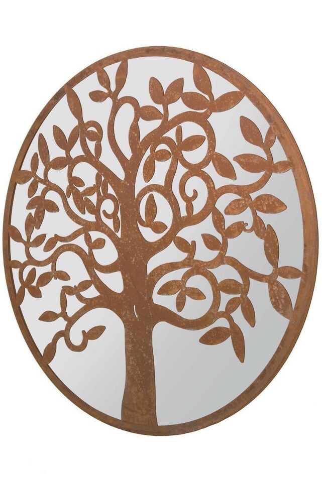 image 1 of Small Tree Design Round Garden Mirror 60 x 60 CM 2ft x 2ft | Multi
