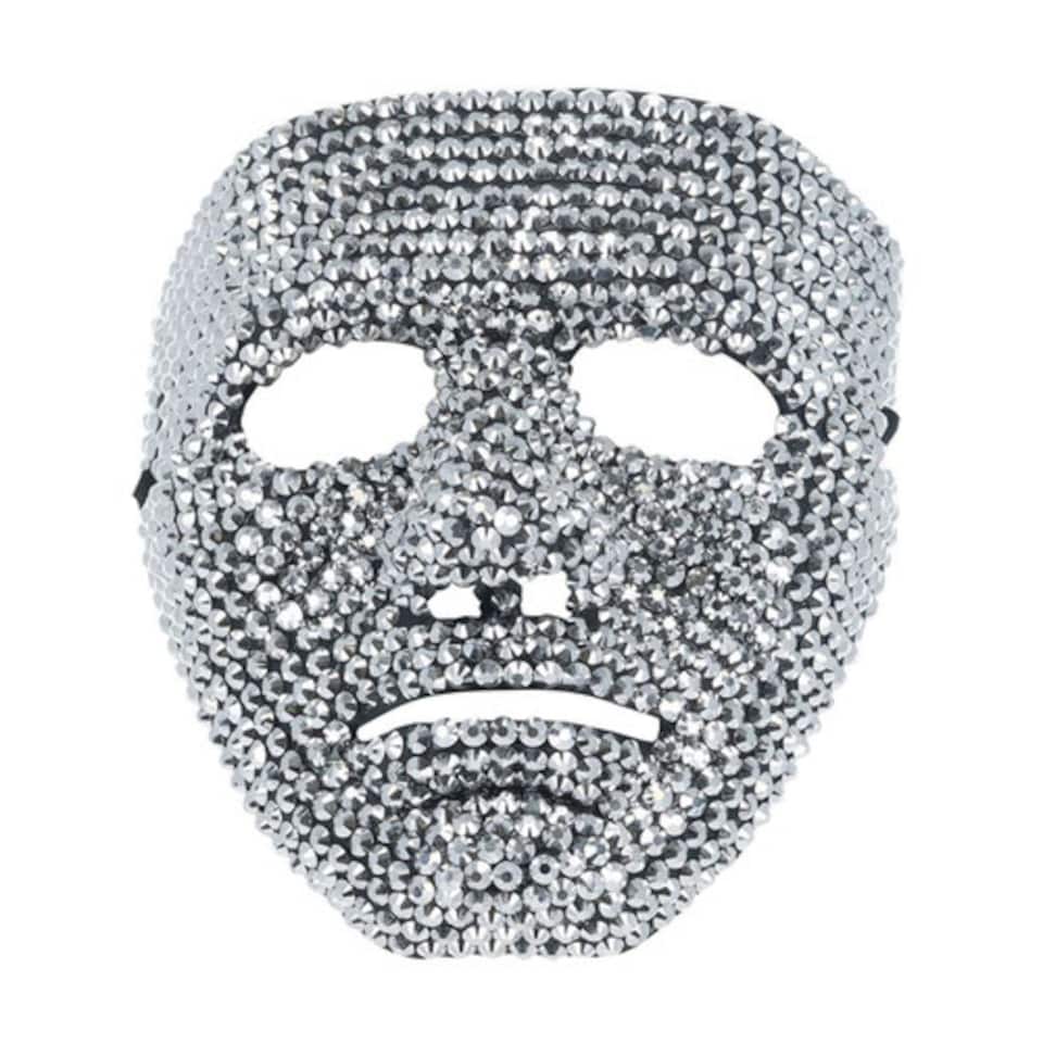 image 1 of Silver Jewelled Robot Unisex Fancy Dress Face Mask