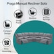 image 2 of Praga 5 Seater Manual Recliner Corner Sofa | Grey | Light Grey | Five Plus Seater