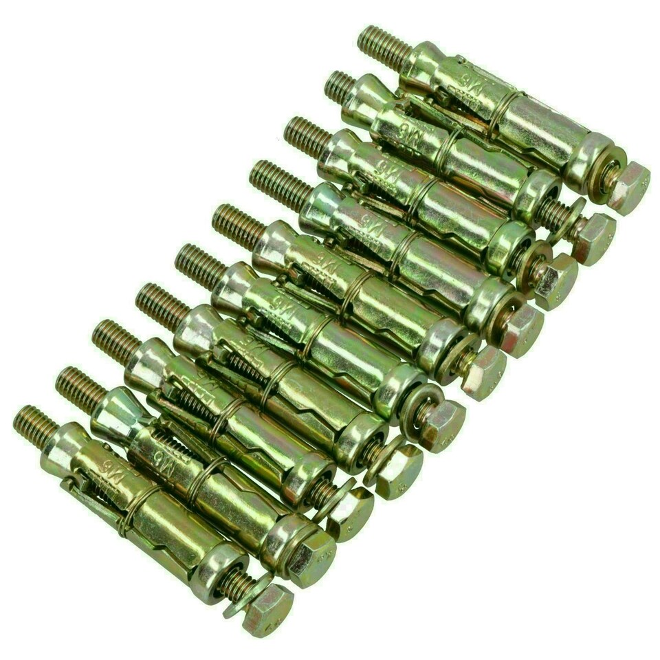 image 1 of M6 6mm x 60mm Expansion Rawl Bolt for Masonry Sleeve Anchors Fastener 10pk