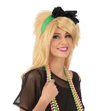 Bristol Novelty Unisex Adults 80s Lace Headband - Green - One Size Green | One Size