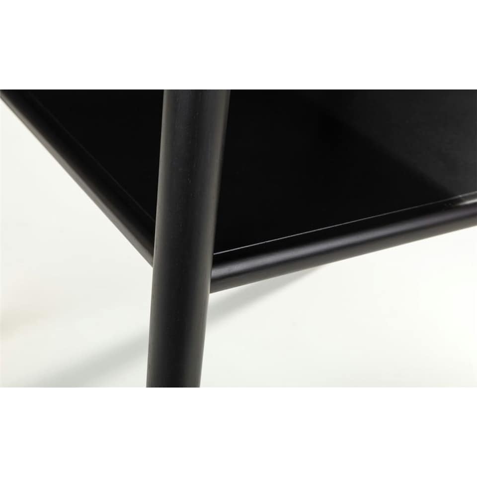 image 1 of Stylish Walnut and Black Lamp Table Black