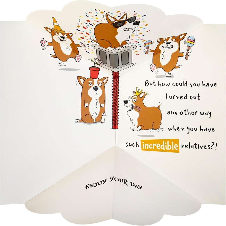 image 1 of Funny Pop Up Dog & Sunglasses Design Grandson Birthday Card