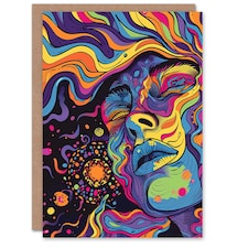 Cosmic Trance Meditation Portrait Him Her Birthday Card