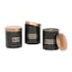 image 1 of Harbour Housewares 3pc Round Metal Tea Coffee Sugar Canister Set - Black/Copper - Kitchen Caddy Kitchen Storage Containers Canisters
