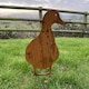 image 1 of Duck Facing on Stake - Hand Made By Traditional Forge, Steel Garden Ornament - Steel - W17.8 x H30 cm - Bare Metal/Ready to Rust