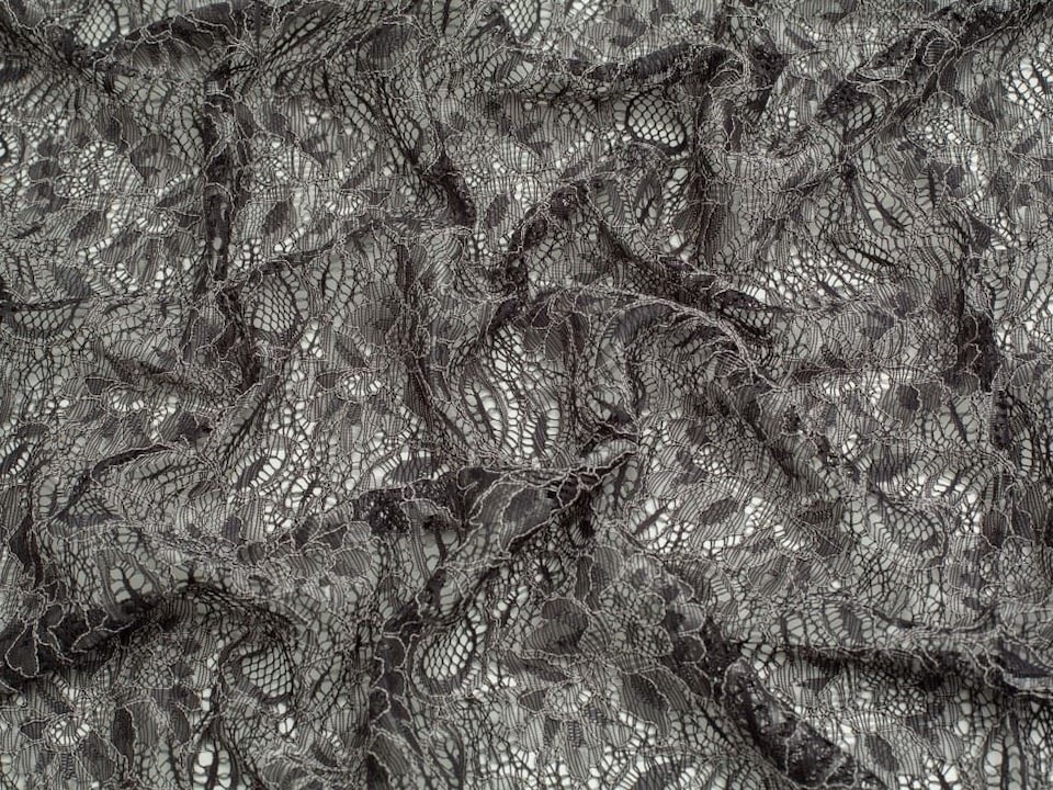 Minerva Core Range Grey Tocca Corded Lace Fabric for Bridal, Dressmaking, 135cm / 53" Wide - per metre