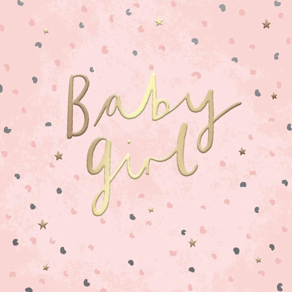 image 1 of Stunning Luxury Foiled New Baby Girl Birth Congratulations Card