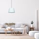 image 5 of Classic 10 Inch Duck Egg Linen Fabric Drum Table/Pendant Lamp Shade 60w Maximum | Blue | Duck Egg | 1