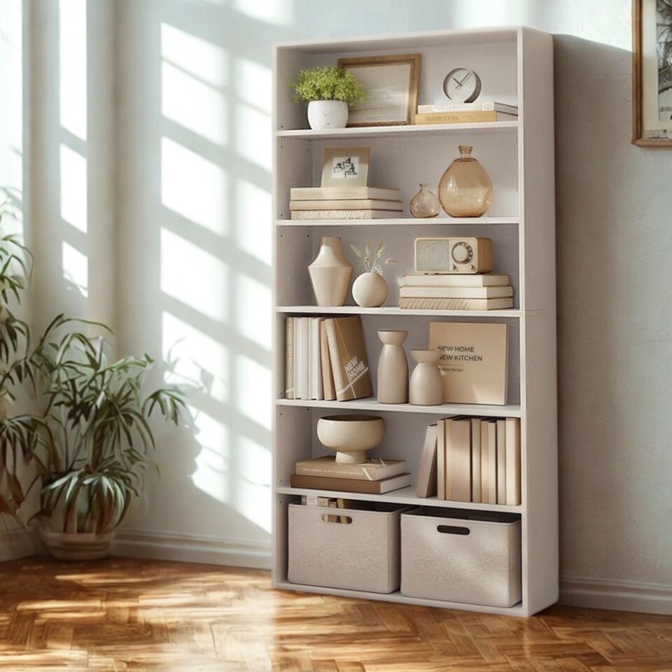 image 1 of 5 Tier Free Standing Bookcase Shelf For Living Room Storage