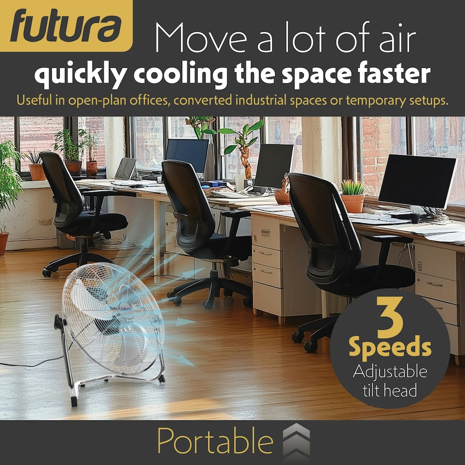 image 1 of Futura 20 inch Electric High Velocity Floor Fan