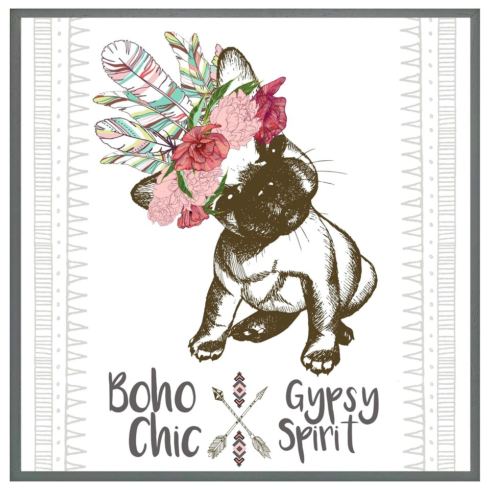 image 1 of Portrait of french bulldog puppy (Picture Frame) Brown | XS