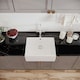 image 3 of Fireclay 595mm Single Bowl Butler Kitchen Sink with Overflow, Classic Tap & Waste in White Ceramic by Balterley