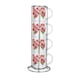 image 1 of Red Poppies Stacking Mugs Set - Floral Presents for Her - Set of 4 Ceramic Mugs Gift Set with Metal Stand | White