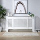 image 10 of Extending Radiator Cover Adjustable Wooden MDF Slatted Grill | White