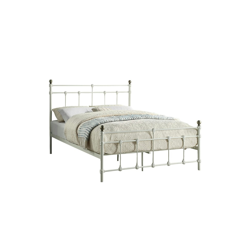 image 1 of Bayford Traditional Vintage Style White Metal Bed Frame (King)