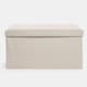 image 2 of OHS Matte Velvet Soft Long Rectangle Foldable Footstool Seat Storage Organiser Ottoman Cream | Natural