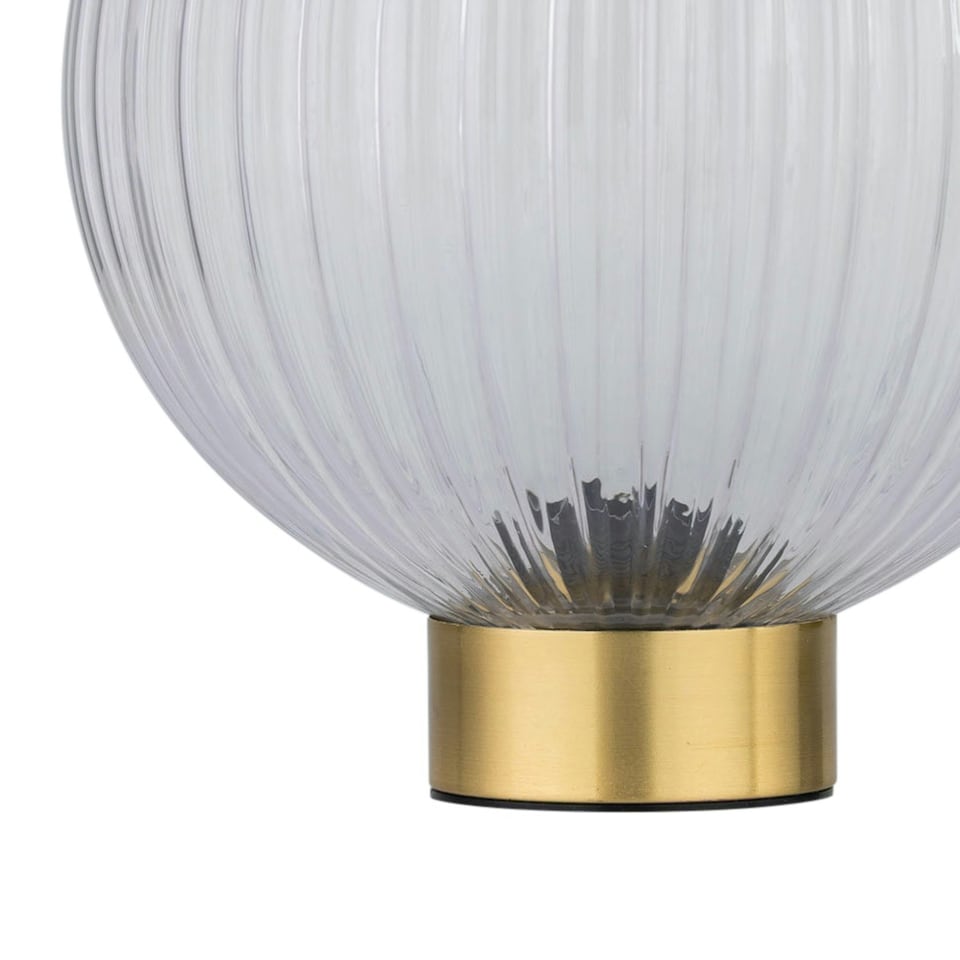 image 1 of Betchley - Battery Operated Satin Brass Lamp with Clear Glass Bronze | Clear