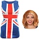 image 1 of Union Jack Dress & Ginger Wig Red | 2XL