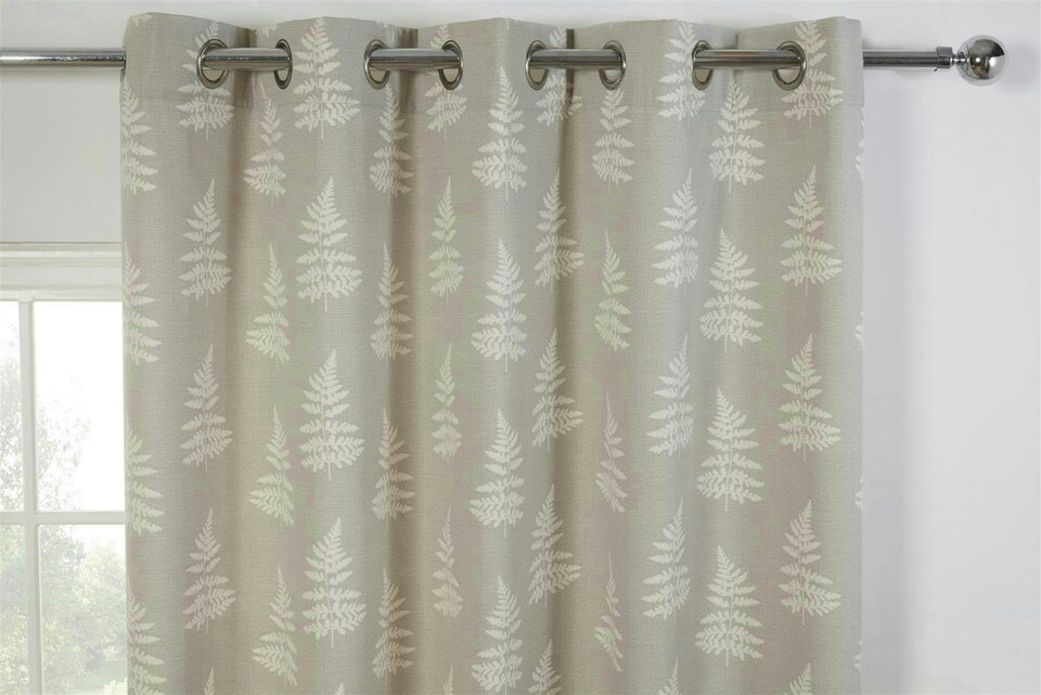 image 1 of Esher Eyelet Curtains - Grey - 117cm x 229cm