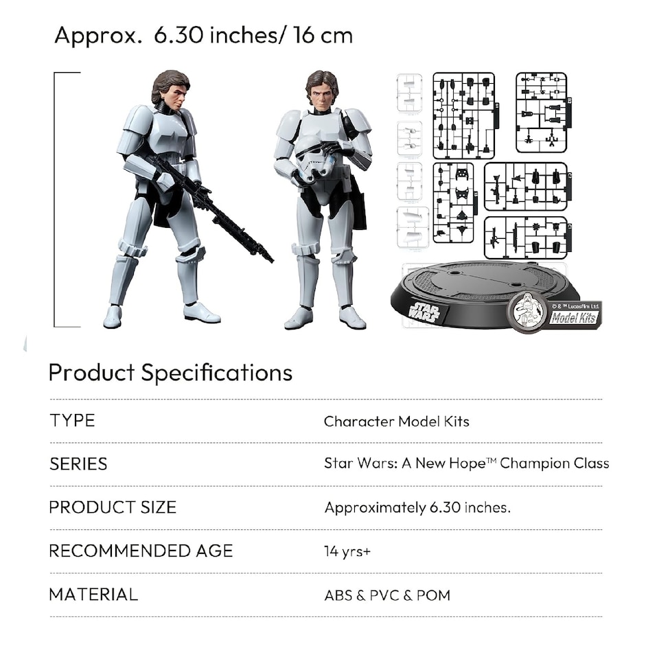 image 1 of Blokees Model Kits Star Wars Ediv: A New Hope Cc03 Hans Solo Stor Model kit