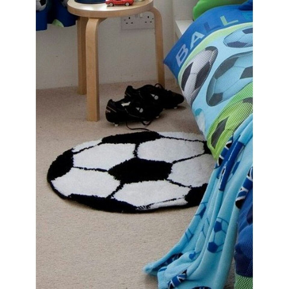image 1 of Catherine Lansfield It´s A Goal Football Rug - White/Black - One Size White | One Size