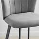 image 2 of Furniturebox 2x Juniper Grey Velvet Black Leg Bar Stools