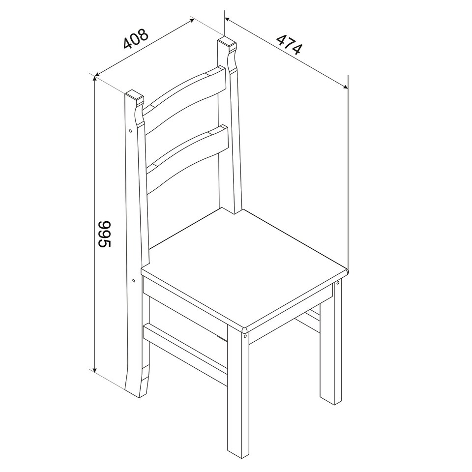 image 1 of Pair of Corona Solid Pine Dining Chairs with Antique or Grey Wax Finish – Wooden Kitchen Seating | Brown | Brown | 1
