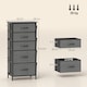 image 5 of HOMCOM Chest of Drawers, Dresser for Bedroom with 5 Fabric Drawers, Tall Storage Unit with 4 Pockets, 2 Hooks and Steel Frame for Living Room, Hallway, Charcoal Grey | Grey | Charcoal grey