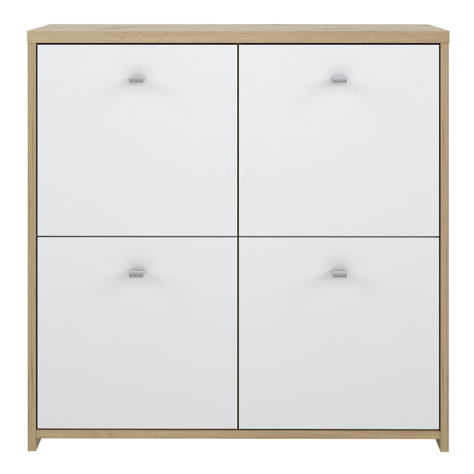 image 1 of Best Chest Storage Cabinet with 4 Doors in Artisan Oak/White