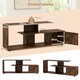 image 2 of COSTWAY TV Stand 55 Inches 3-Tier Entertainment Center Brown Brown
