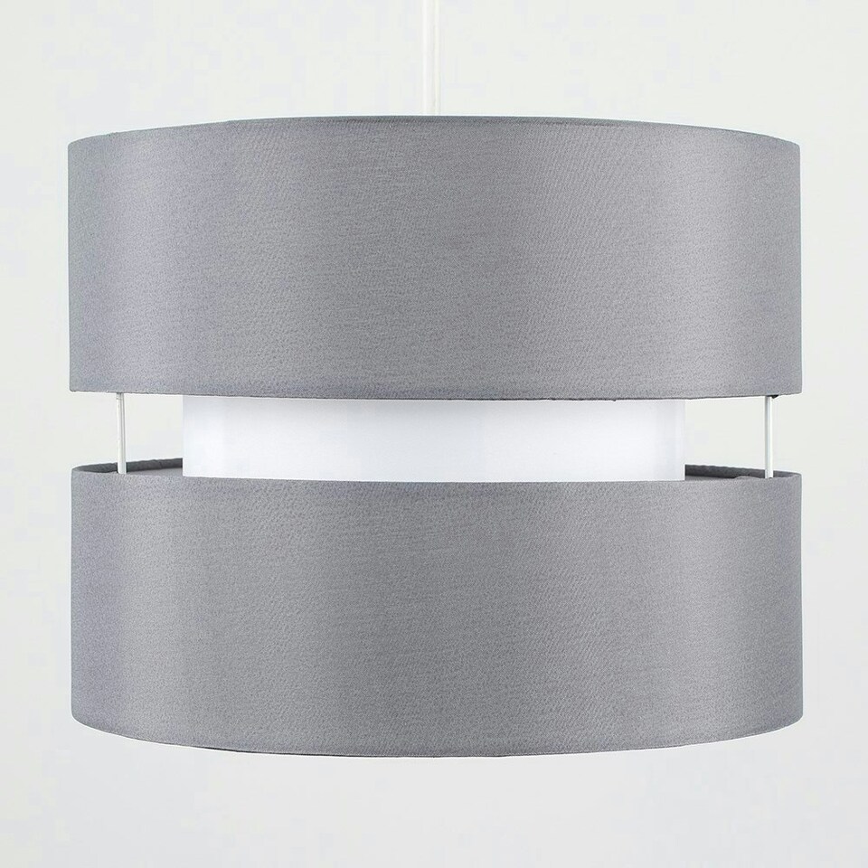 image 1 of ValueLights Sophia Small Grey 2 Tier Ceiling Light Shade