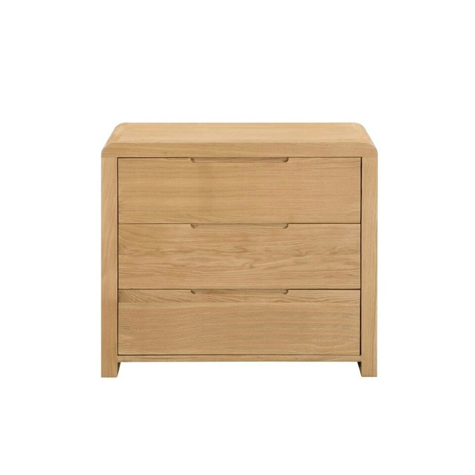 image 1 of Oak Curve 3 Drawer Chest