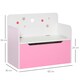 image 7 of HOMCOM Kids Wooden Toy Box Children Storage Chest Bench Organiser Bedroom Pink 