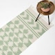 image 1 of Homescapes Turin Green and Natural Kilim Cotton Hallway Runner Rug - 66 x 200 cm