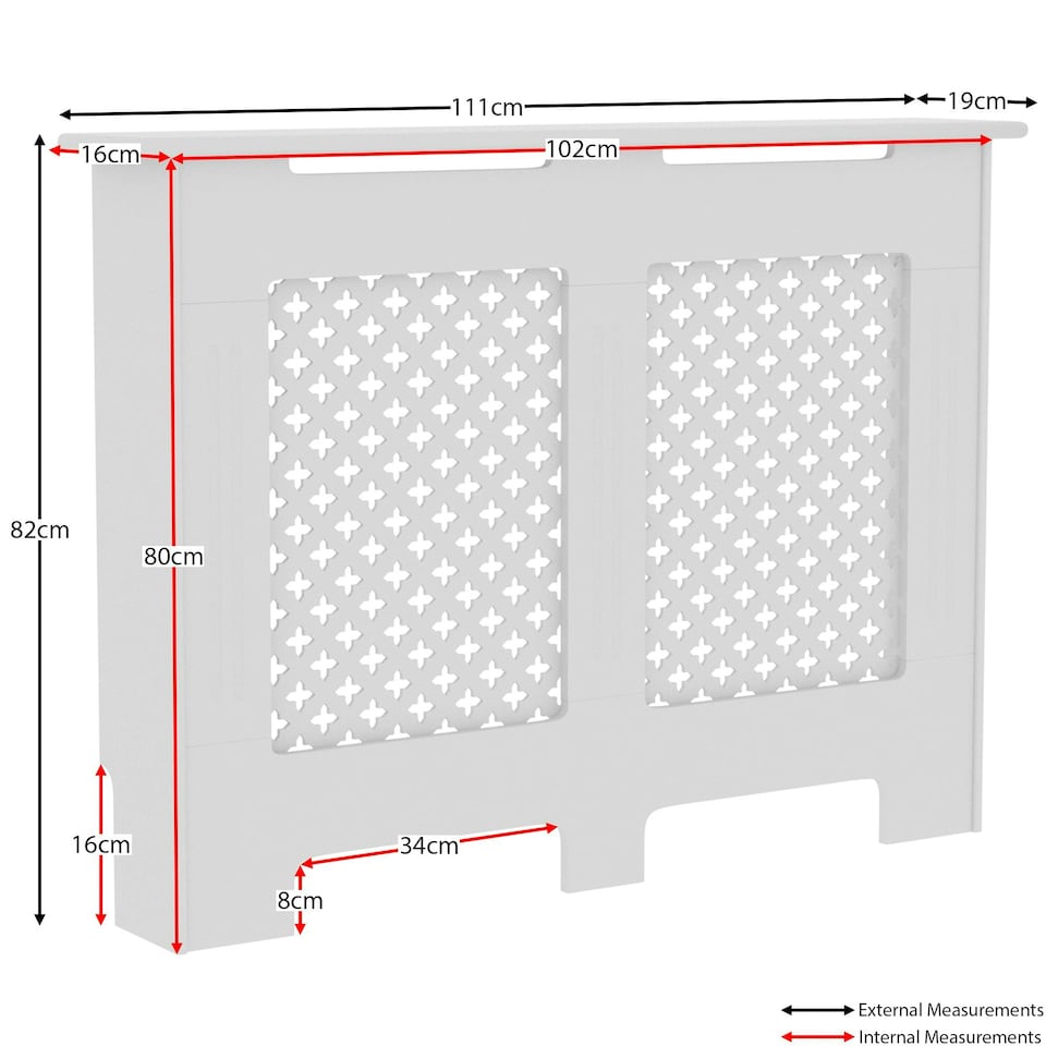 image 1 of Vida Designs Oxford Radiator Cover Painted MDF Cabinet, White, 111cm