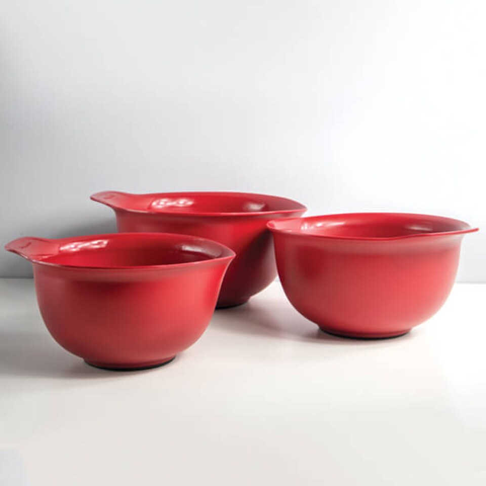 image 1 of KitchenAid Set of 3 Mixing Bowls Empire Red